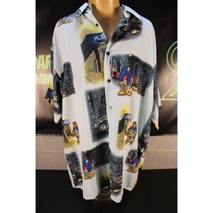 Vintage 90s UP RO'S Shirt Hip Hop Graffiti Button Size Large